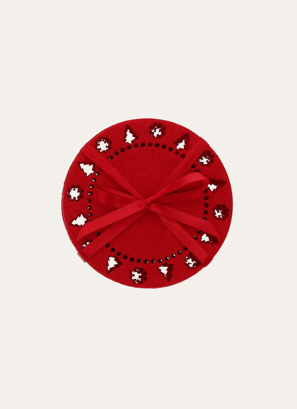 Clearance Bouchara 4 DESSOUS VERRES EN FEUTRINE ROUGE