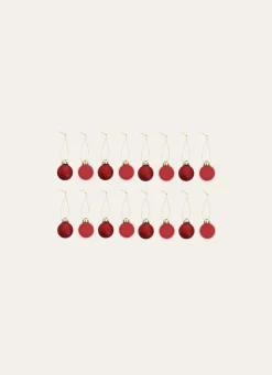 Bouchara 14 MINI BOULES DE NOËL ROUGE