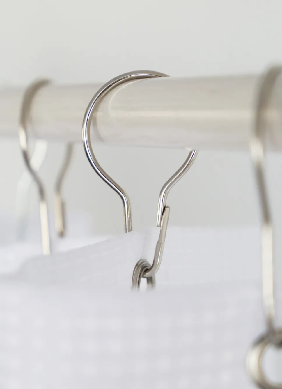 Sale Bouchara ANNEAUX DE DOUCHE METAL ARGENT