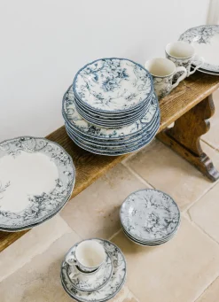 Bouchara ASSIETTE À DESSERT EN GRÈS ADELAÏDE MARINE