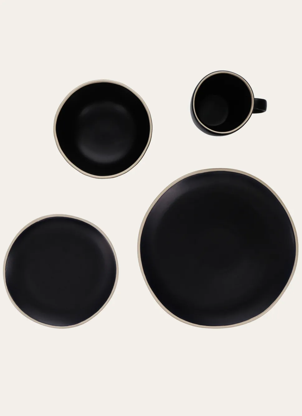 New Bouchara ASSIETTE À DESSERT EN GRÈS Noir