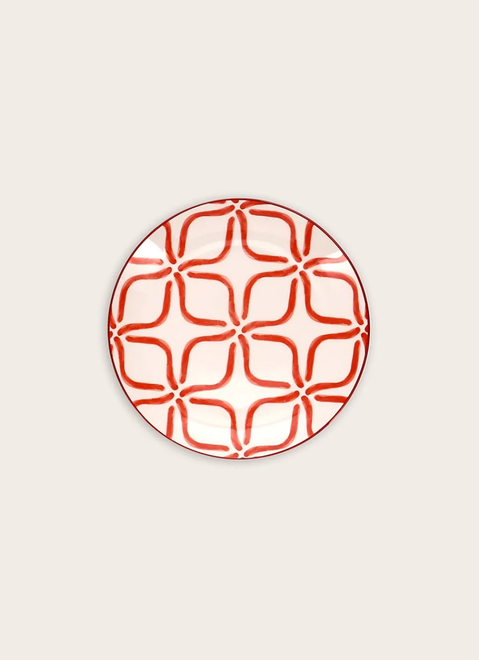 New Bouchara ASSIETTE À DESSERT EN PORCELAINE MOTIF ARABESQUE PAPRIKA