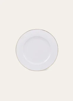 Hot Bouchara ASSIETTE À DESSERT EN PORCELAINE AVEC LISERÉ DORÉ BLANC