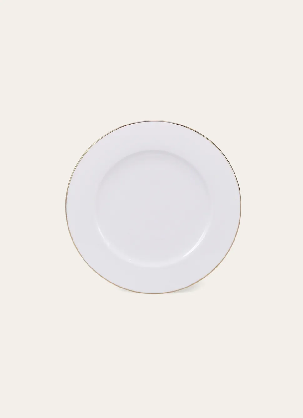 Hot Bouchara ASSIETTE À DESSERT EN PORCELAINE AVEC LISERÉ DORÉ BLANC