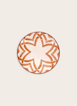 New Bouchara ASSIETTE À DESSERT EN PORCELAINE MOTIF ARABESQUE MOUTARDE