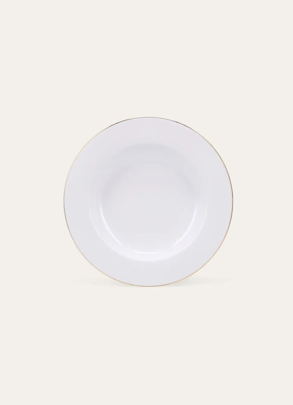 Bouchara ASSIETTE CREUSE EN PORCELAINE AVEC LISERÉ DORÉ BLANC