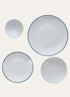 Online Bouchara ASSIETTE DESSERT RAYURE TRANSAT BLANC / MARINE