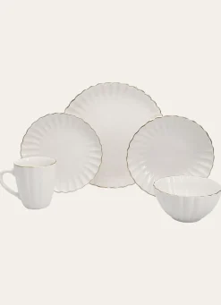 Bouchara ASSIETTE PLATE CHARME BLANC / DORÉ