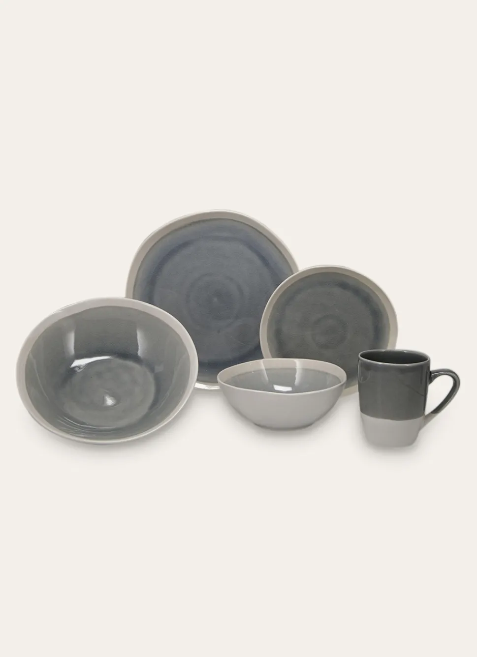 New Bouchara ASSIETTE PLATE EN GRÈS RÉACTIF BLEU