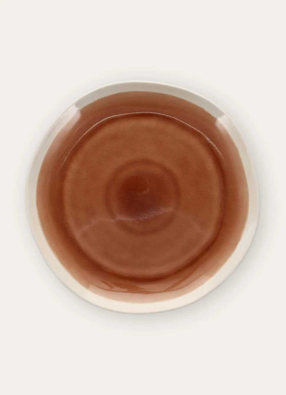 Clearance Bouchara ASSIETTE PLATE EN GRÈS RÉACTIF MARRON