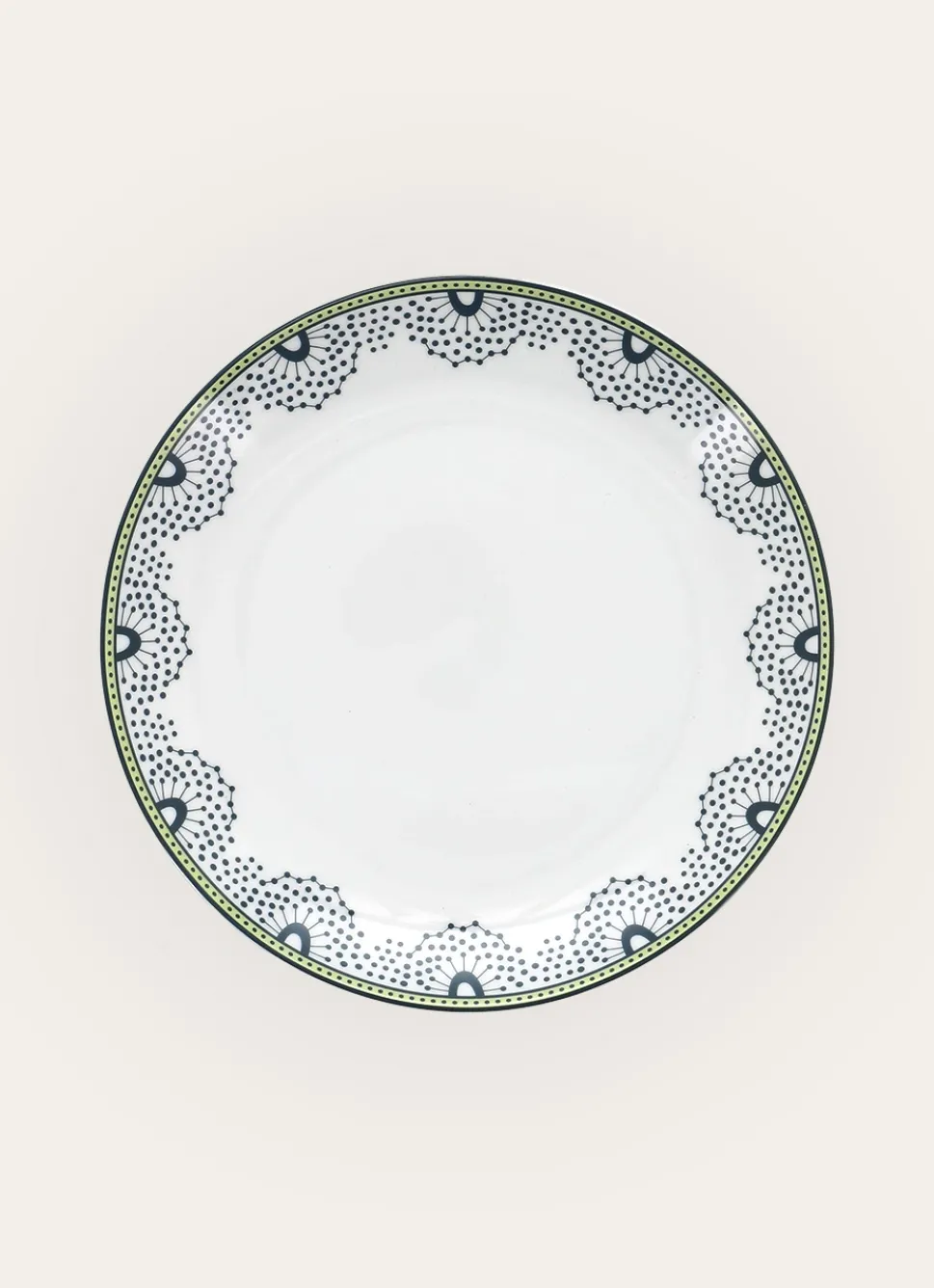 Online Bouchara ASSIETTE PLATE EN PORCELAINE FLORE vert