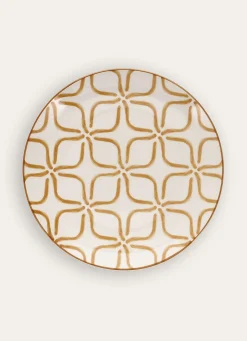 Hot Bouchara ASSIETTE PLATE EN PORCELAINE MOTIF ARABESQUE MOUTARDE