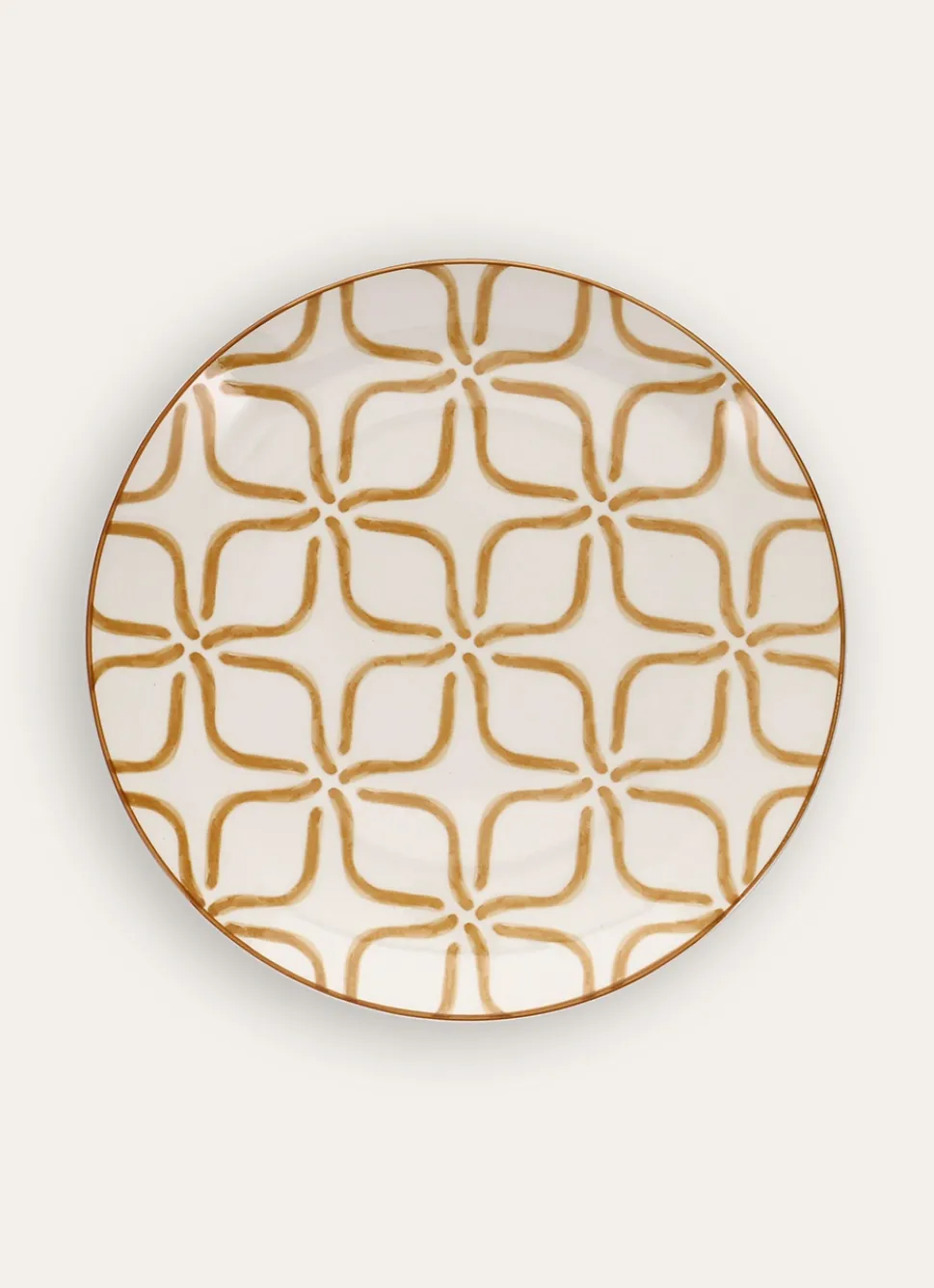 Hot Bouchara ASSIETTE PLATE EN PORCELAINE MOTIF ARABESQUE MOUTARDE