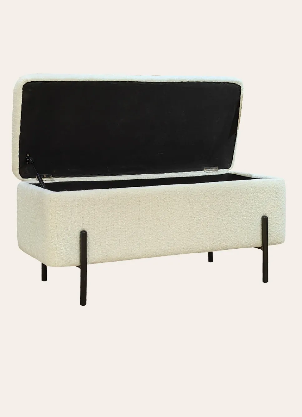 Discount Bouchara BANC COFFRE AVEC ESPACE DE RANGEMENT BLANC/PIEDS
