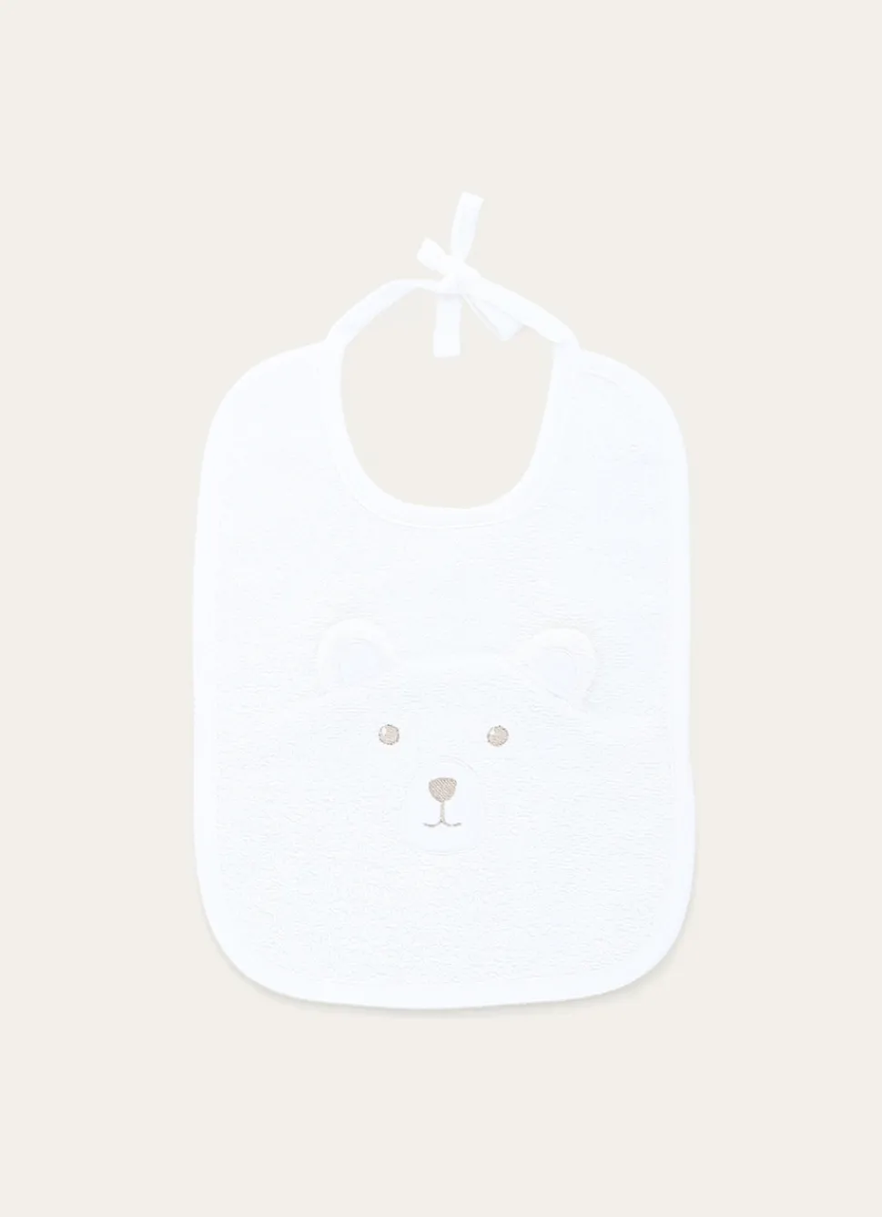 Discount Bouchara BAVOIR EN COTON ÉPONGE TÊTE D'OURS AVEC OREILLES BLANC