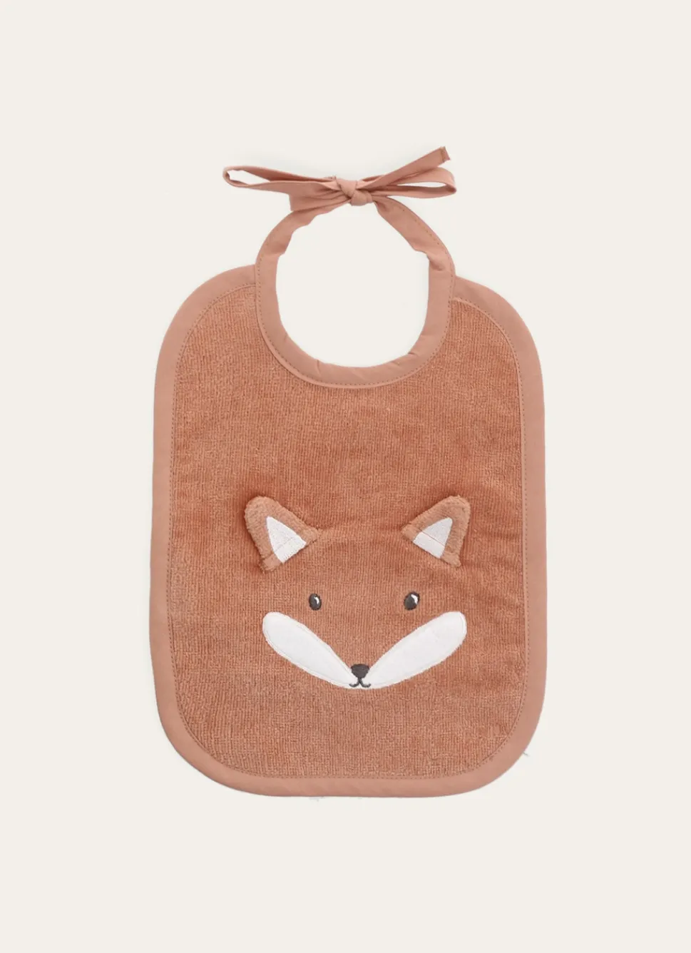 Hot Bouchara BAVOIR EN VELOURS ÉPONGE RENARD BRODÉ ROUX