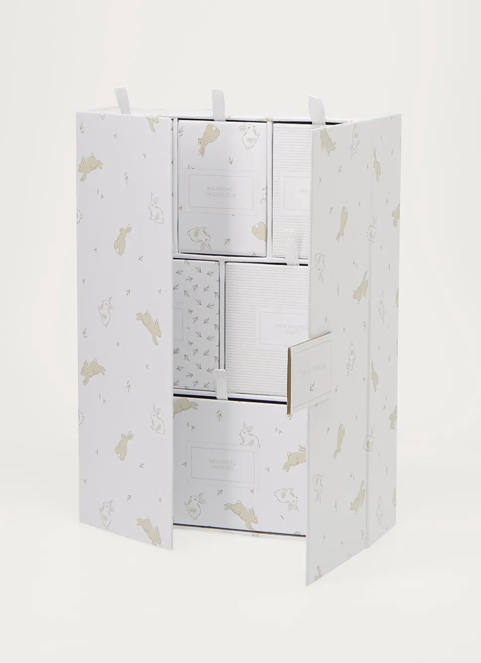 Hot Bouchara BOÎTE DE RANGEMENT MOTIF LAPINS ECRU