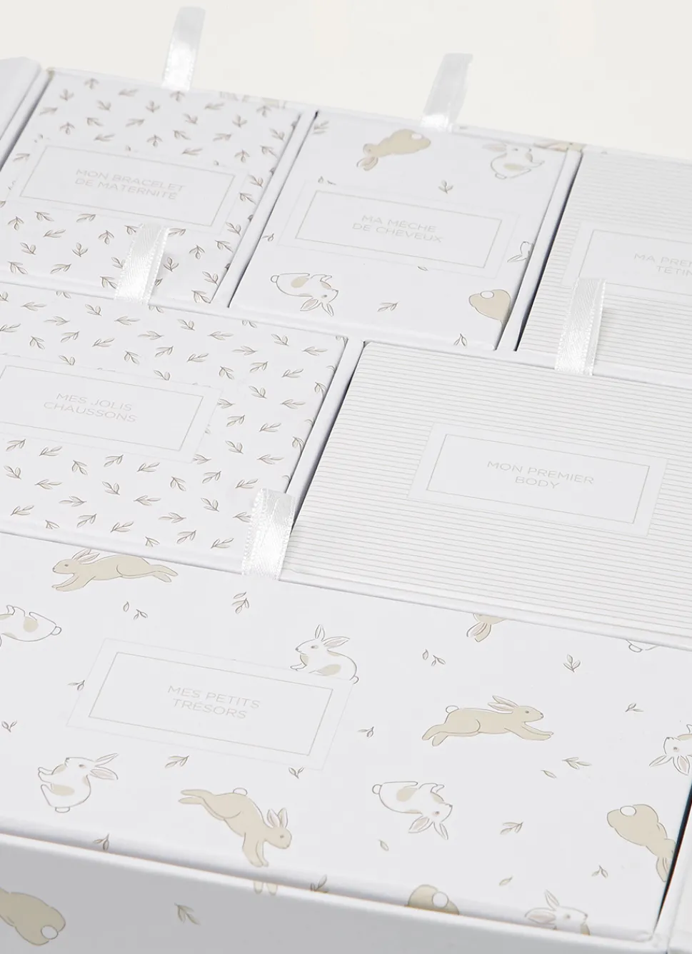 Hot Bouchara BOÎTE DE RANGEMENT MOTIF LAPINS ECRU