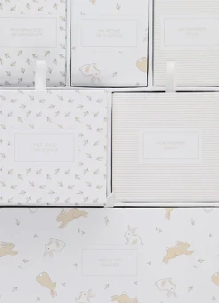 Hot Bouchara BOÎTE DE RANGEMENT MOTIF LAPINS ECRU