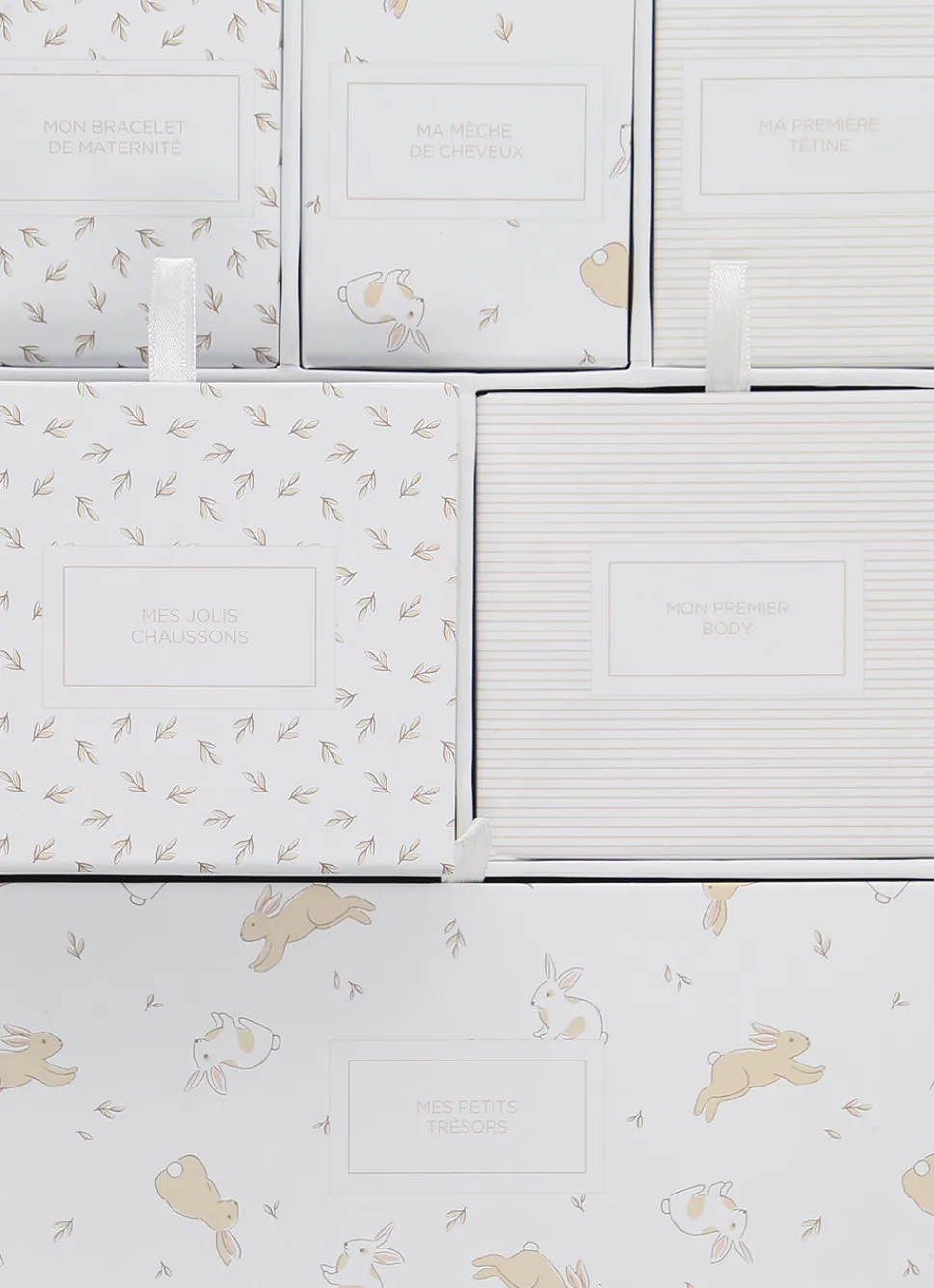 Hot Bouchara BOÎTE DE RANGEMENT MOTIF LAPINS ECRU