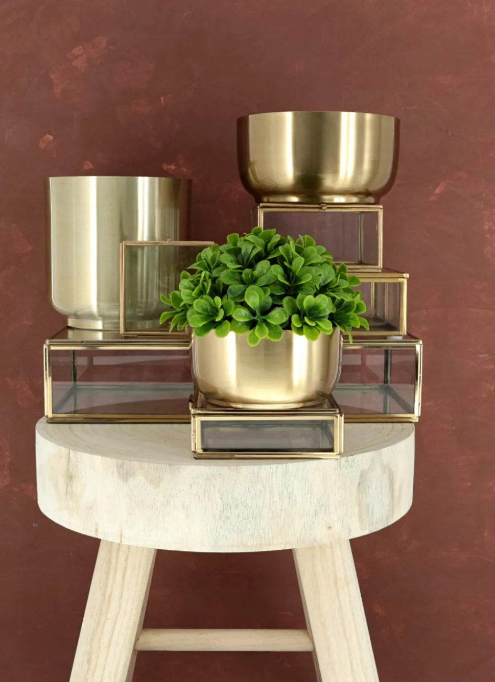 Bouchara BOÎTE EN VERRE ET LAITON PETIT FORMAT DORÉ