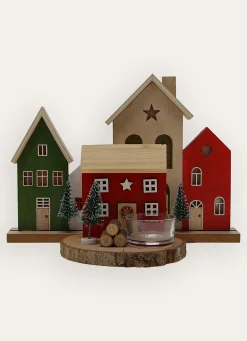 Hot Bouchara BOUGEOIR DE NOËL MAISON DANS LA FORÊT ROUGE