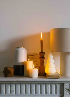 Discount Bouchara BOUGEOIR EN BOIS DE MANGUIER MULTI-FACETTES MARRON