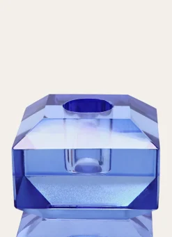 Discount Bouchara BOUGEOIR EN CRISTAL BLEU