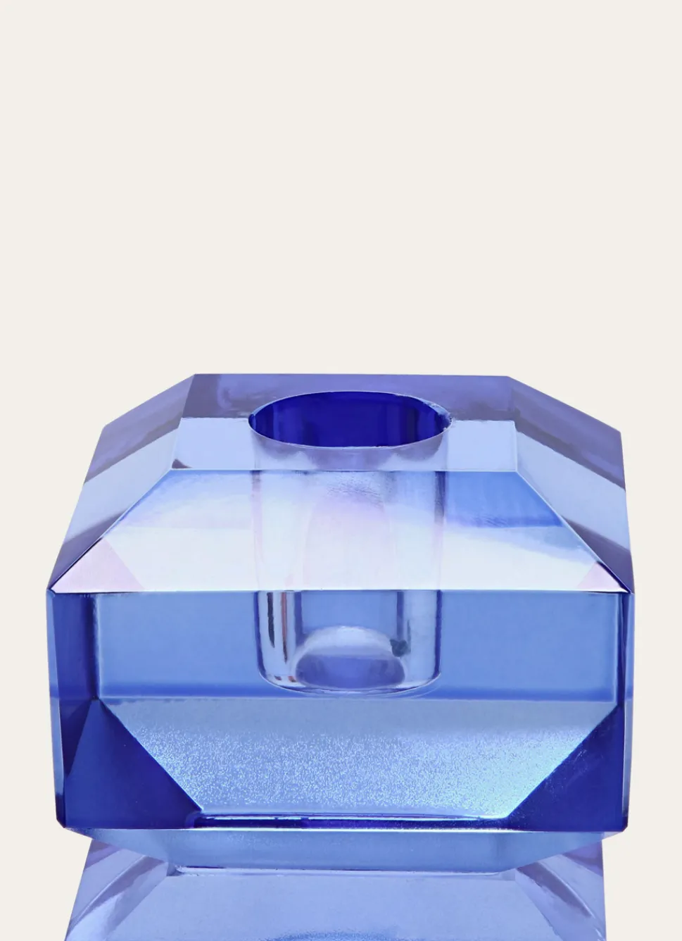 Discount Bouchara BOUGEOIR EN CRISTAL BLEU