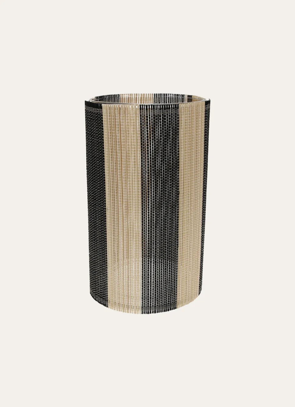 Discount Bouchara BOUGEOIR EN VERRE ET BAMBOU GRAND MODÈLE BOIS / NOIR