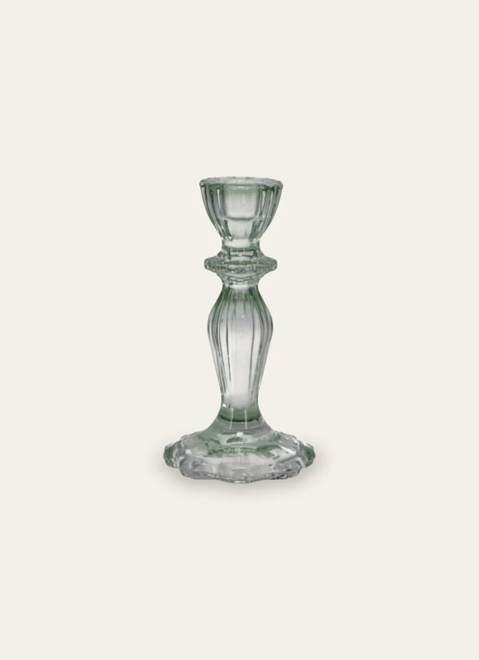 Bouchara BOUGEOIR EN VERRE TEINTÉ H15,5 CM VERT AMANDE