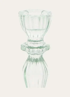 Bouchara BOUGEOIR EN VERRE TEINTÉ H15,5 CM VERT AMANDE