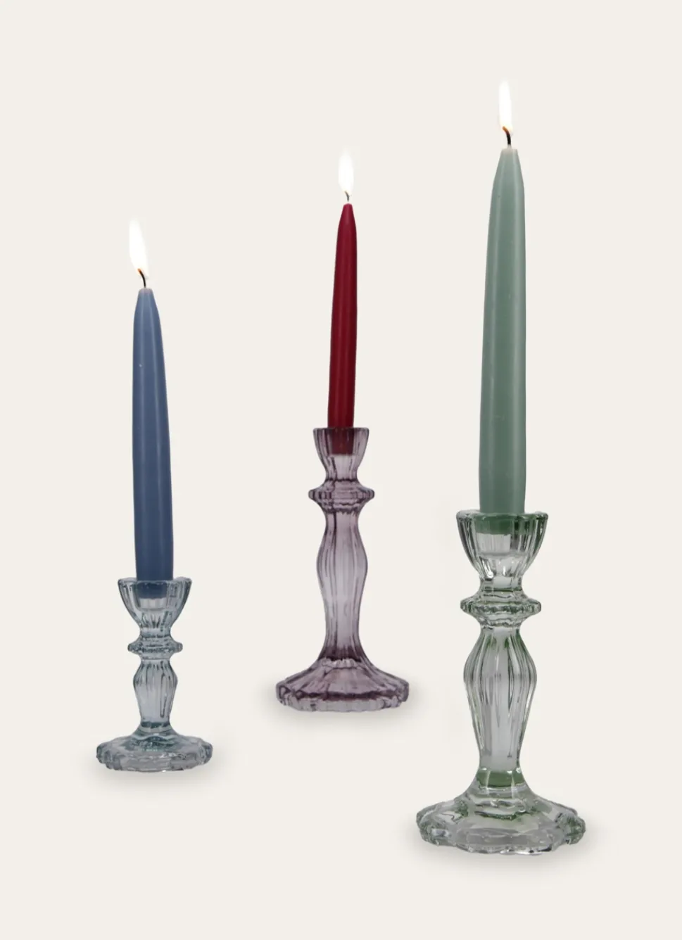 Bouchara BOUGEOIR EN VERRE TEINTÉ H15,5 CM VERT AMANDE