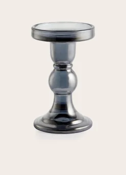 Discount Bouchara BOUGEOIR EN VERRE TRANSPARENT GRIS