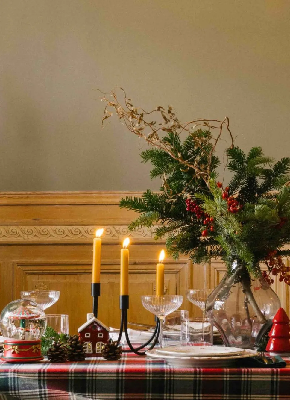 Hot Bouchara BOUGEOIR MODERNE EN MÉTAL À 3 BRANCHES NOIR