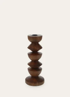 Best Bouchara BOUGEOIR TOTEM EN BOIS POUR BOUGIE FLAMBEAU MARRON FONCE