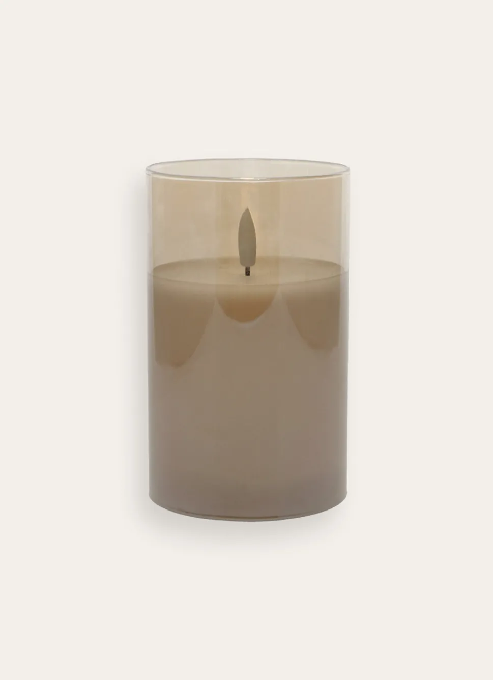 Online Bouchara BOUGIE LED AVEC PHOTOPHORE EN VERRE BEIGE TRANSPARENT