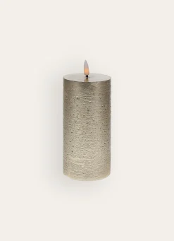 Discount Bouchara BOUGIE LED EN CIRE EFFET FLAMME VACILLANTE DORE