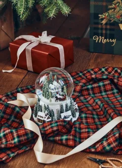 Sale Bouchara BOULE À NEIGE MUSICALE ET LUMINEUSE CHÂLET ENNEIGÉ VERT