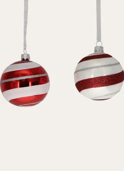 Bouchara BOULE À RAYURES ET PAILLETTES (MODÈLE ALÉATOIRE) RUBIS