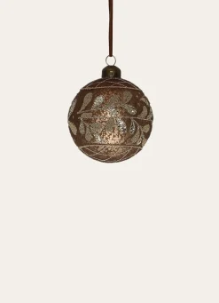 Bouchara BOULE EN VERRE FEUILLES ET CARREAUX PÉCAN