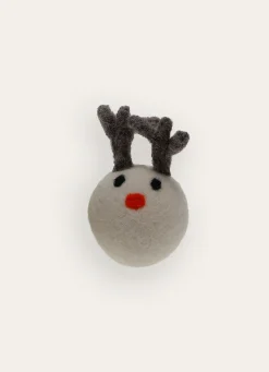 Outlet Bouchara BOULE TÊTE DE RENNE EN LAINE NATURELLE BLANC