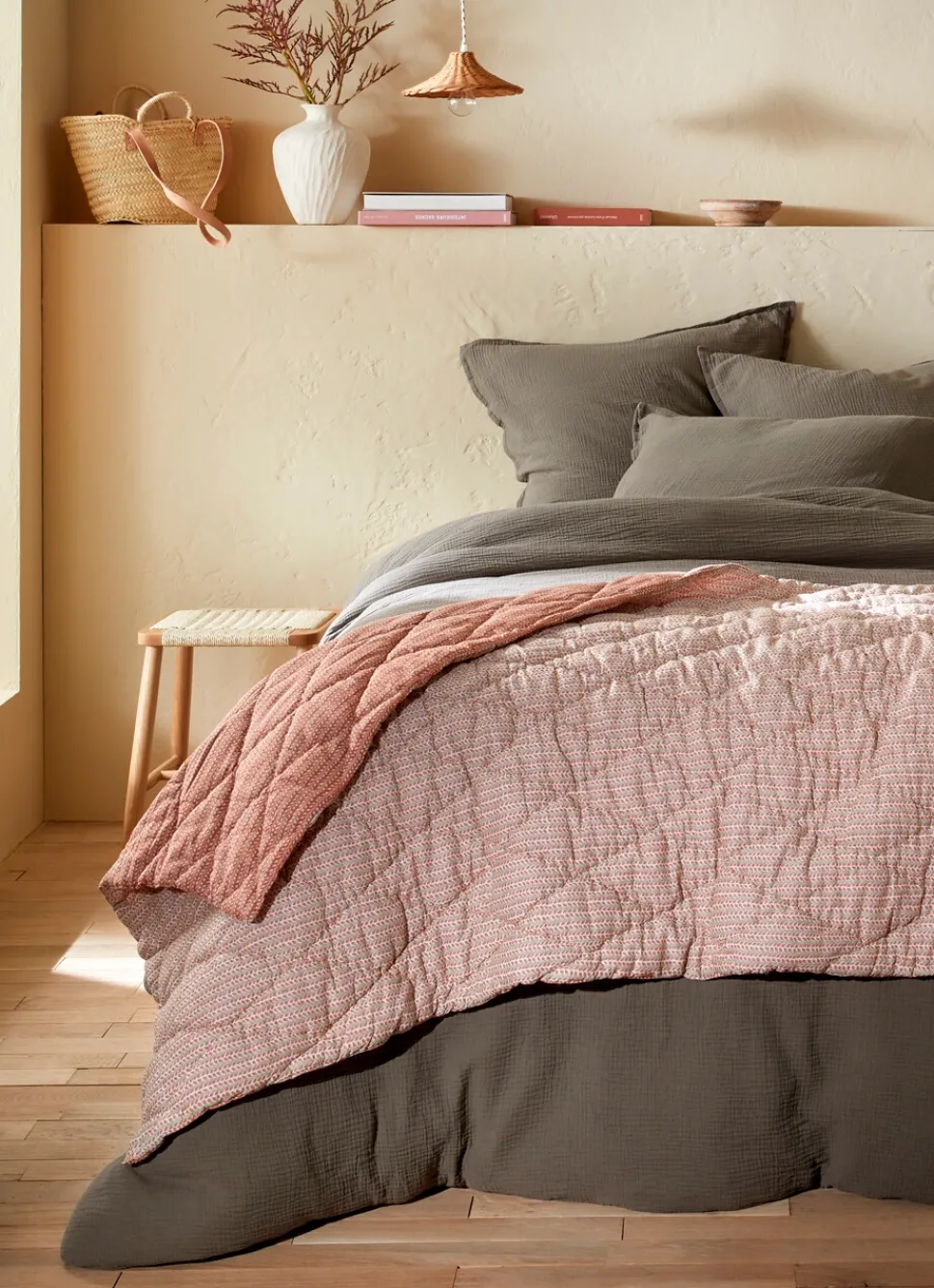 Best Bouchara BOUT DE LIT ÉDREDON MATELASSÉ IMPRIMÉ FAIT MAIN POTERIE