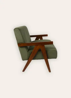 Online Bouchara CANAPÉ EN VELOURS COTELÉ AVEC STRUCTURE EN BOIS vert