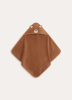 Hot Bouchara CAPE DE BAIN BÉBÉ EN VELOURS ÉPONGE OURSON MARRON
