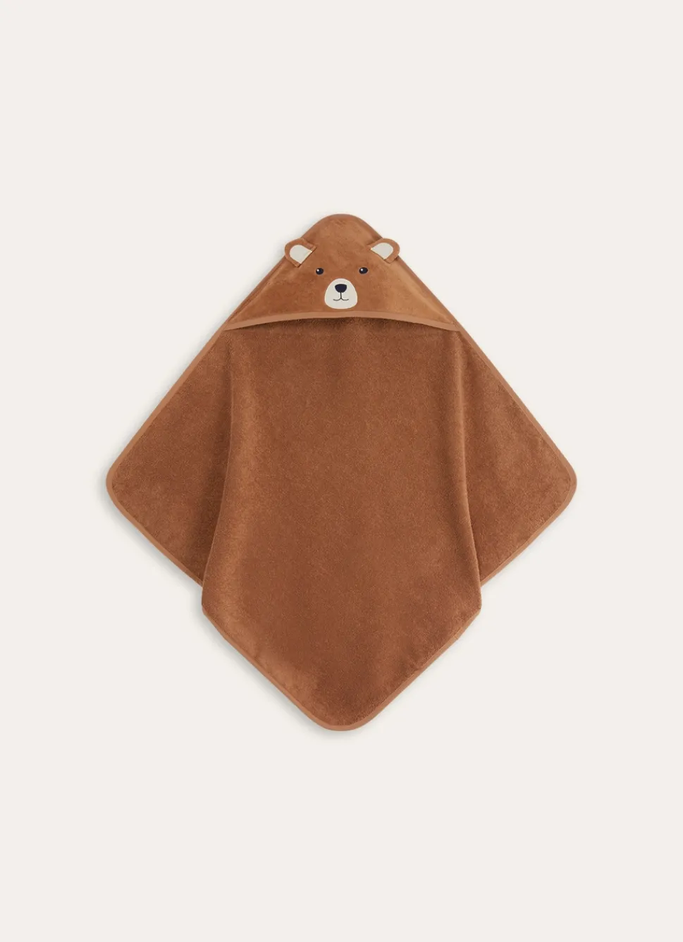 Hot Bouchara CAPE DE BAIN BÉBÉ EN VELOURS ÉPONGE OURSON MARRON