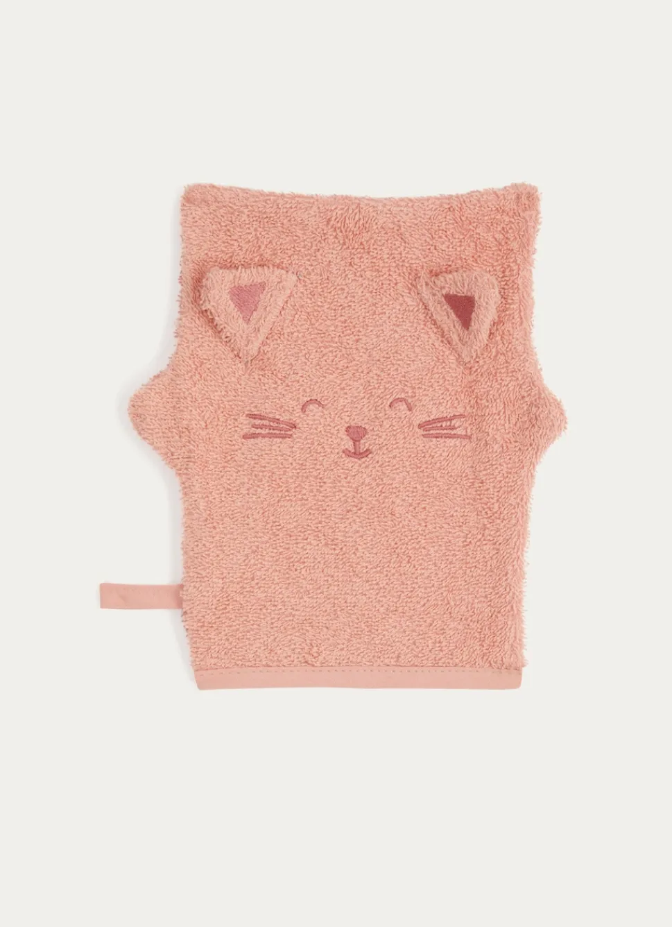 Online Bouchara CAPE DE BAIN ET GANT DE TOILETTE EN ÉPONGE CHATON ROSE