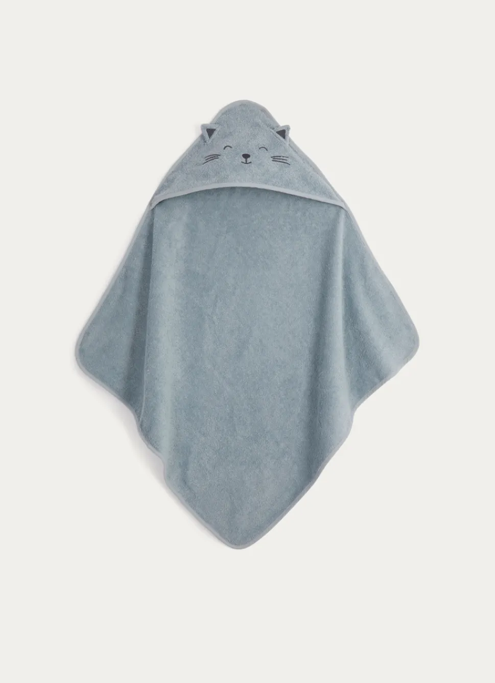 Discount Bouchara CAPE DE BAIN ET GANT DE TOILETTE EN ÉPONGE CHATON BLEU