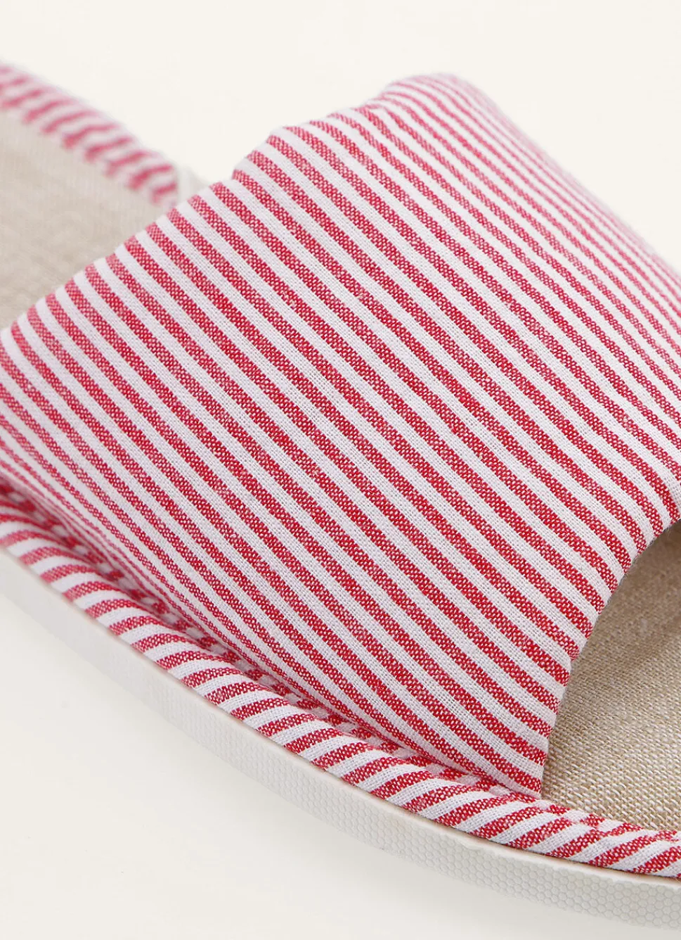 New Bouchara CHAUSSON OUVERT À RAYURES ROUGE/BLANC