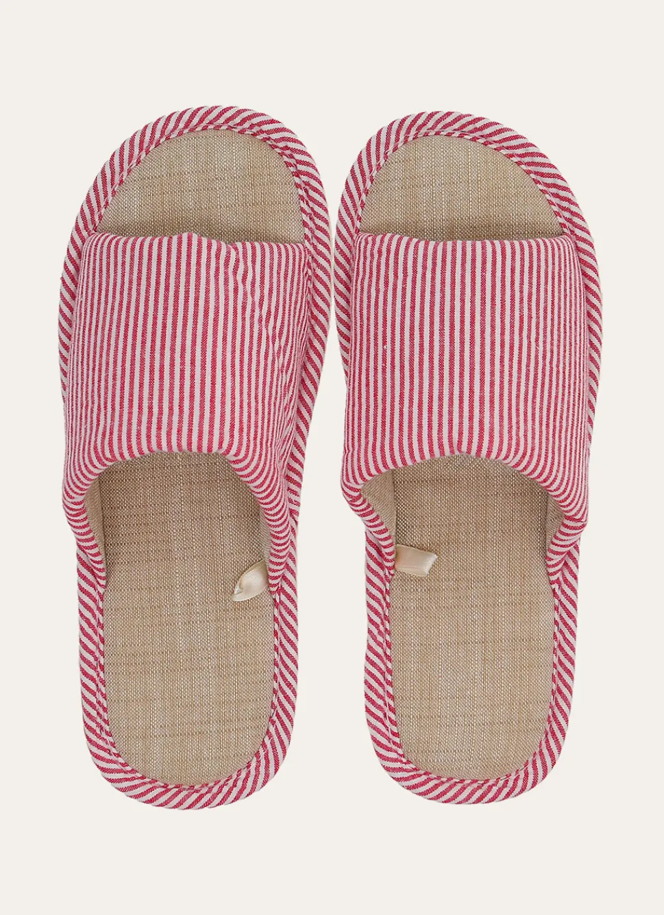 New Bouchara CHAUSSON OUVERT À RAYURES ROUGE/BLANC